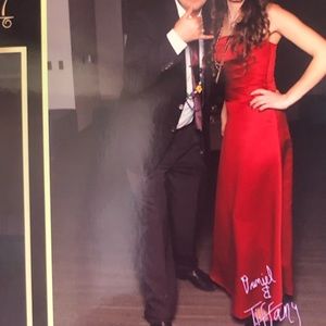 Alfred Angelo Deep-red strapless formal gown for prom/ favorites/ ball / pageant